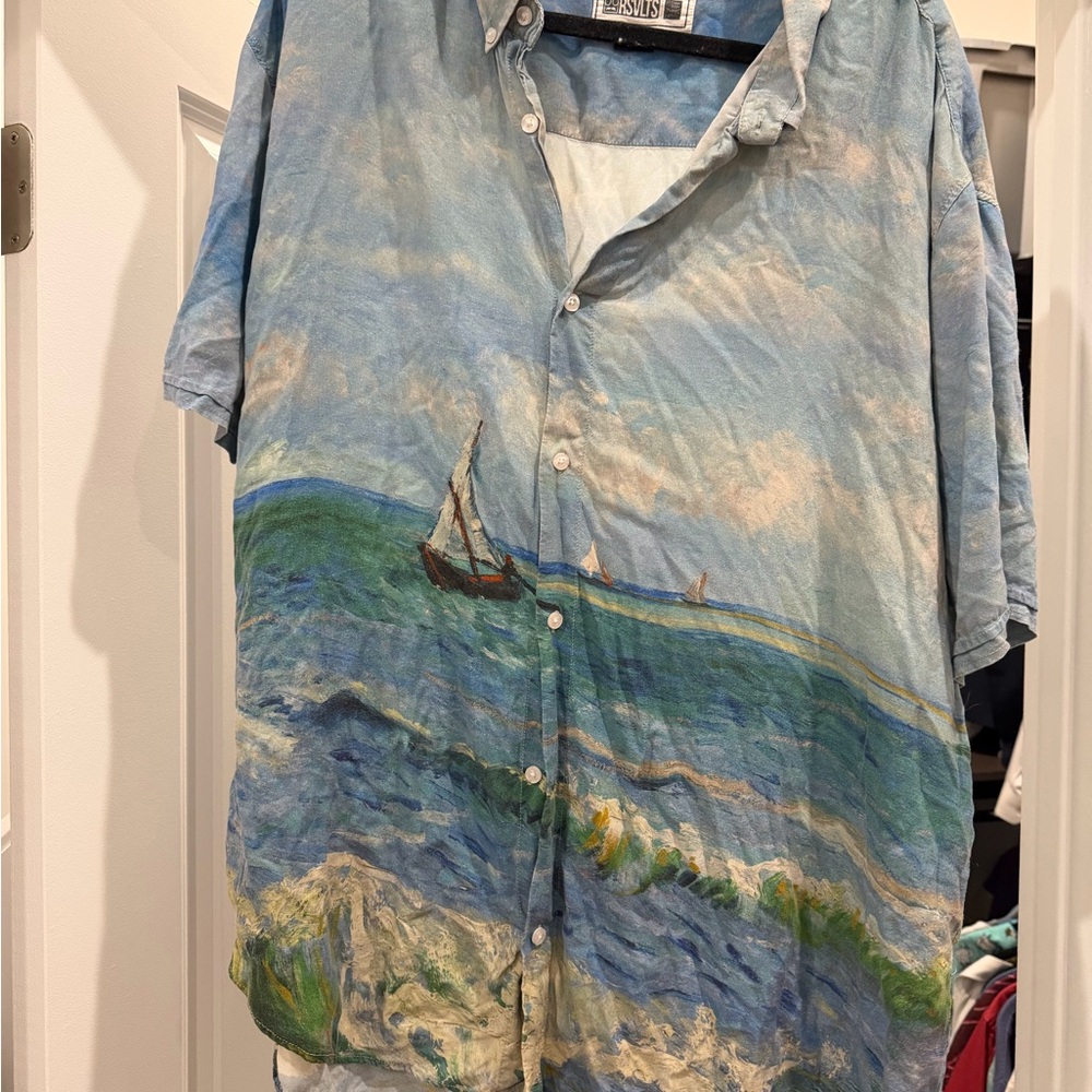 RSVLTS Oceanic Blue and Green Button Down Shirt